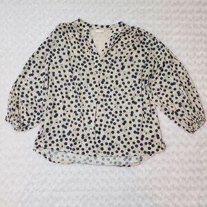 Anna Glover x H&M size large blue dot and gold/white moth patterned 3/4 elastic